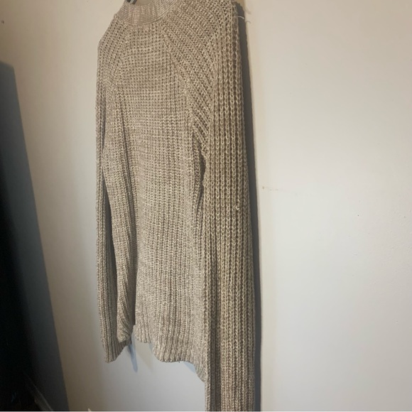 LIGHT BEIGE KNITT LONG SLEEVE SWEATER FALL SIZE MEDIUM VNECK BUTTON UP CARDIGAN - Picture 8 of 9